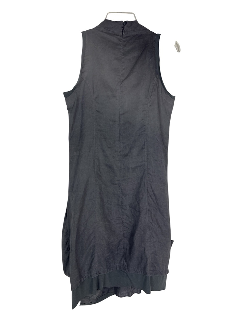Animale Sz 8 Linen Dress Taupe/Gray Drop Waist Asymmetrical Hem Pockets - Picture 3 of 16